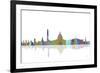 Washington DC Skyline 2-Marlene Watson-Framed Giclee Print