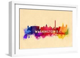 Washington, DC - Skyline Abstract-Lantern Press-Framed Art Print