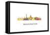 Washington DC Skyline-Marlene Watson-Framed Stretched Canvas