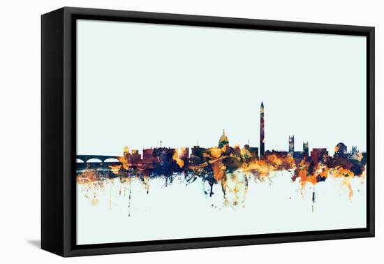 Washington DC Skyline-Michael Tompsett-Framed Stretched Canvas