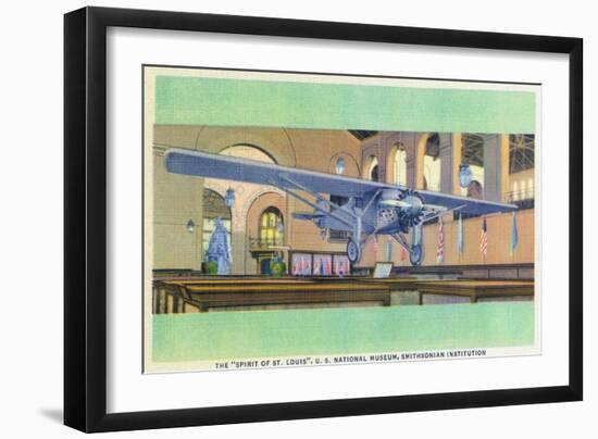 Washington DC - Smithsonian Institution; Spirit of St. Louis Plane-Lantern Press-Framed Art Print