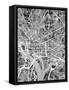 Washington DC Street Map-Michael Tompsett-Framed Stretched Canvas