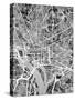 Washington DC Street Map-Michael Tompsett-Stretched Canvas