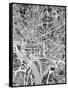 Washington DC Street Map-Michael Tompsett-Framed Stretched Canvas