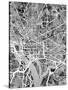 Washington DC Street Map-Michael Tompsett-Stretched Canvas