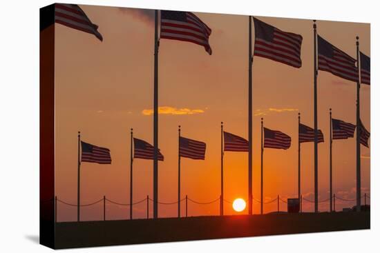 Washington DC Sunset.-Jon Hicks-Stretched Canvas