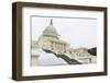 Washington DC - the Capitol Buildin in Snow-Orhan-Framed Photographic Print