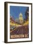 Washington DC, The Capitol Building-Lantern Press-Framed Art Print