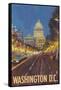Washington DC, The Capitol Building-Lantern Press-Framed Stretched Canvas