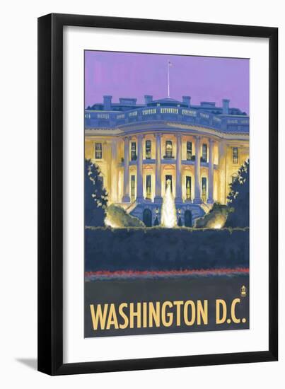 Washington DC, The White House-Lantern Press-Framed Art Print