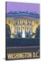 Washington DC, The White House-Lantern Press-Stretched Canvas