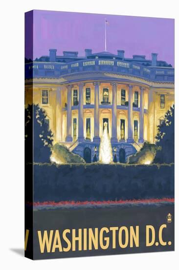 Washington DC, The White House-Lantern Press-Stretched Canvas