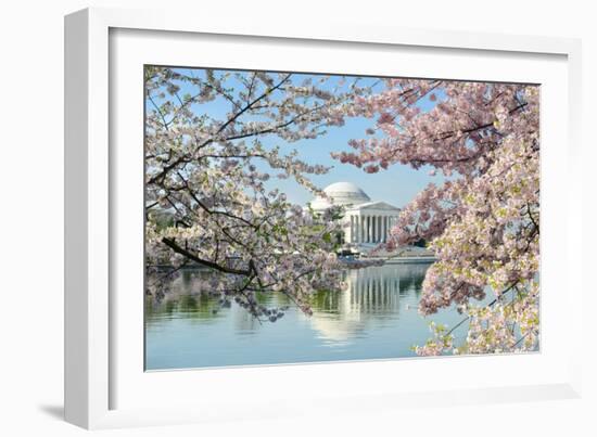 Washington Dc, Thomas Jefferson Memorial during Cherry Blossom Festival in Spring - United States-Orhan-Framed Photographic Print