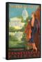 Washington, DC Travel Poster-null-Framed Stretched Canvas