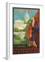 Washington, DC Travel Poster-null-Framed Art Print