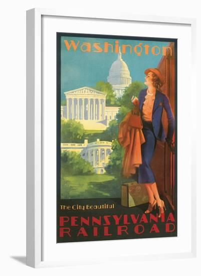 Washington, DC Travel Poster-null-Framed Art Print