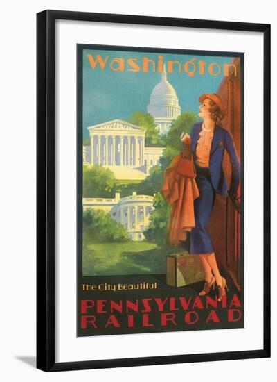 Washington, DC Travel Poster-null-Framed Art Print