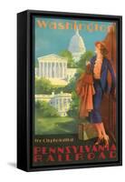 Washington, DC Travel Poster-null-Framed Stretched Canvas