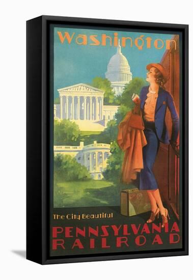 Washington, DC Travel Poster-null-Framed Stretched Canvas