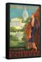 Washington, DC Travel Poster-null-Framed Stretched Canvas