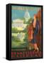 Washington, DC Travel Poster-null-Framed Stretched Canvas
