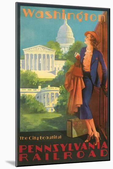 Washington, DC Travel Poster-null-Mounted Art Print