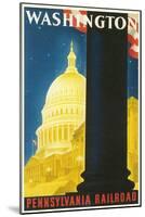 Washington, DC Travel Poster-null-Mounted Premium Giclee Print