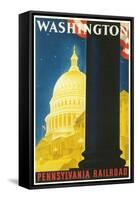 Washington, DC Travel Poster-null-Framed Stretched Canvas