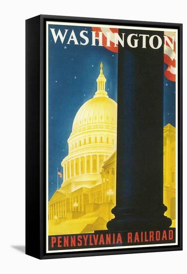 Washington, DC Travel Poster-null-Framed Stretched Canvas