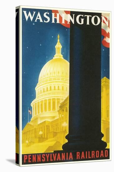 Washington, DC Travel Poster-null-Stretched Canvas