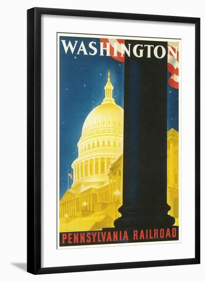 Washington, DC Travel Poster-null-Framed Art Print