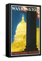 Washington, DC Travel Poster-null-Framed Stretched Canvas