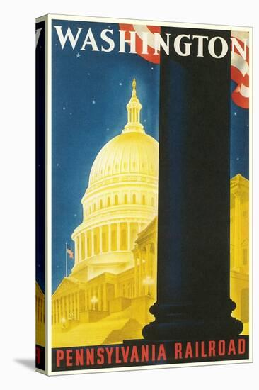 Washington, DC Travel Poster-null-Stretched Canvas