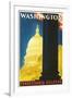 Washington, DC Travel Poster-null-Framed Art Print