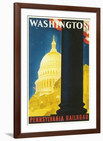 Washington, DC Travel Poster-null-Framed Art Print