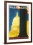 Washington, DC Travel Poster-null-Framed Art Print