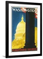 Washington, DC Travel Poster-null-Framed Art Print