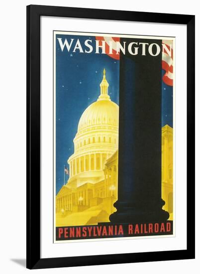 Washington, DC Travel Poster-null-Framed Art Print