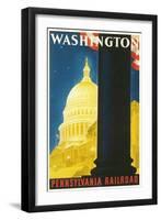 Washington, DC Travel Poster-null-Framed Art Print