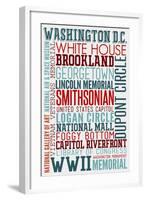 Washington DC - Typography-Lantern Press-Framed Art Print