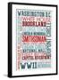 Washington DC - Typography-Lantern Press-Framed Art Print