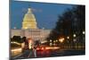 Washington Dc, United States Capitol Building Night View from from Pennsylvania Avenue with Car Lig-Orhan-Mounted Photographic Print