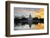 Washington Dc, United States Capitol Building with Mirror Reflection in Sunrise-Orhan-Framed Photographic Print