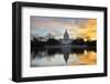 Washington Dc, United States Capitol Building with Mirror Reflection in Sunrise-Orhan-Framed Photographic Print