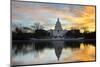 Washington Dc, United States Capitol Building with Mirror Reflection in Sunrise-Orhan-Mounted Photographic Print