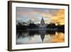 Washington Dc, United States Capitol Building with Mirror Reflection in Sunrise-Orhan-Framed Photographic Print