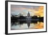 Washington Dc, United States Capitol Building with Mirror Reflection in Sunrise-Orhan-Framed Photographic Print