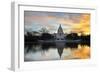 Washington Dc, United States Capitol Building with Mirror Reflection in Sunrise-Orhan-Framed Photographic Print