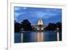 Washington Dc, US Capitol Building in a Cloudy Sunrise with Mirror Reflection-Orhan-Framed Photographic Print