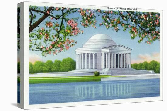 Washington, DC, View of the Thomas Jefferson Memorial, Cherry Trees-Lantern Press-Stretched Canvas